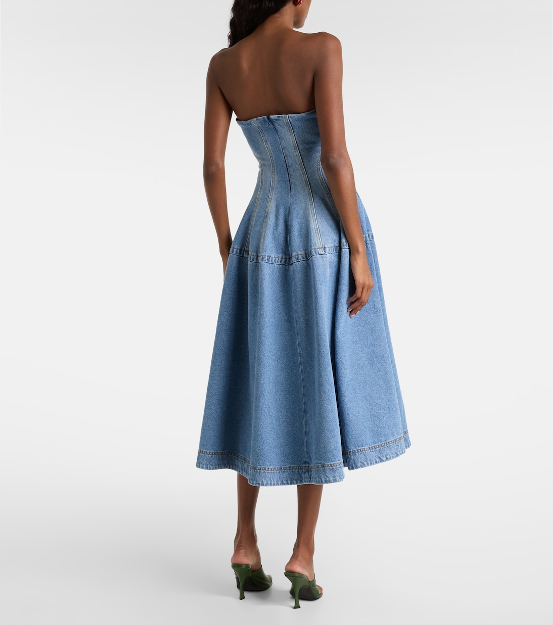 Vestido midi flared en denim | Magda Butrym