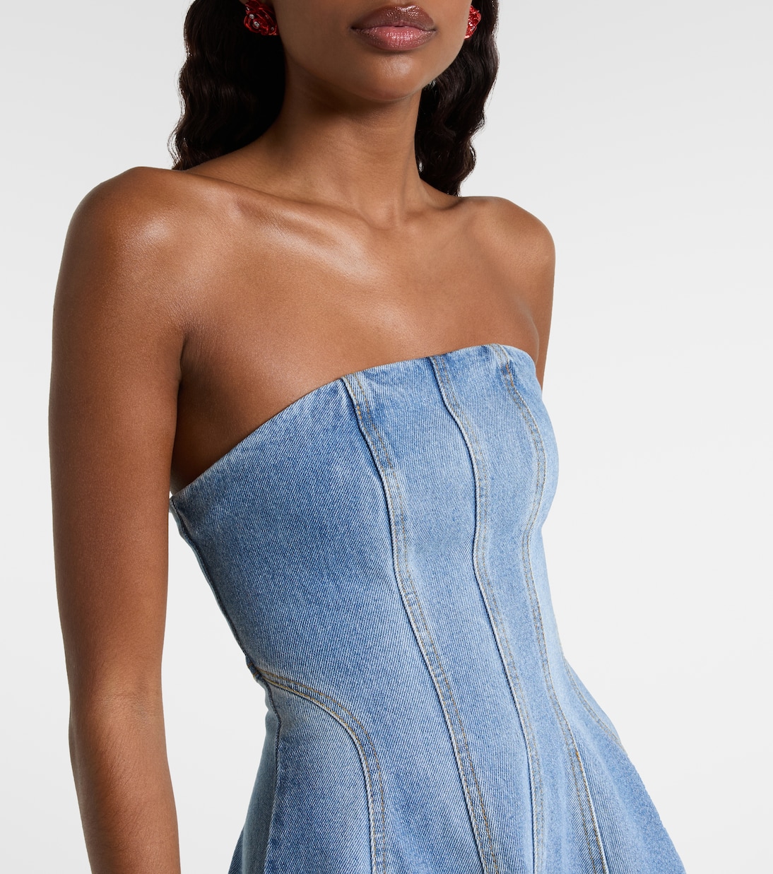Vestido midi flared en denim | Magda Butrym