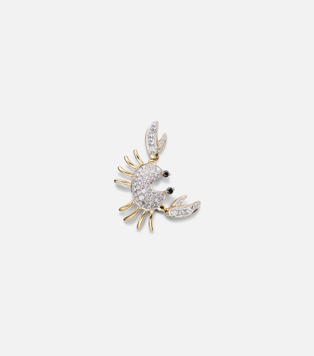 Einzelner Ohrring Crustacé aus 9kt Gelbgold mit Diamanten | Yvonne Léon