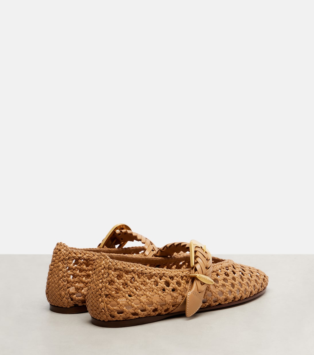 Helix braided leather ballet flats | Zimmermann