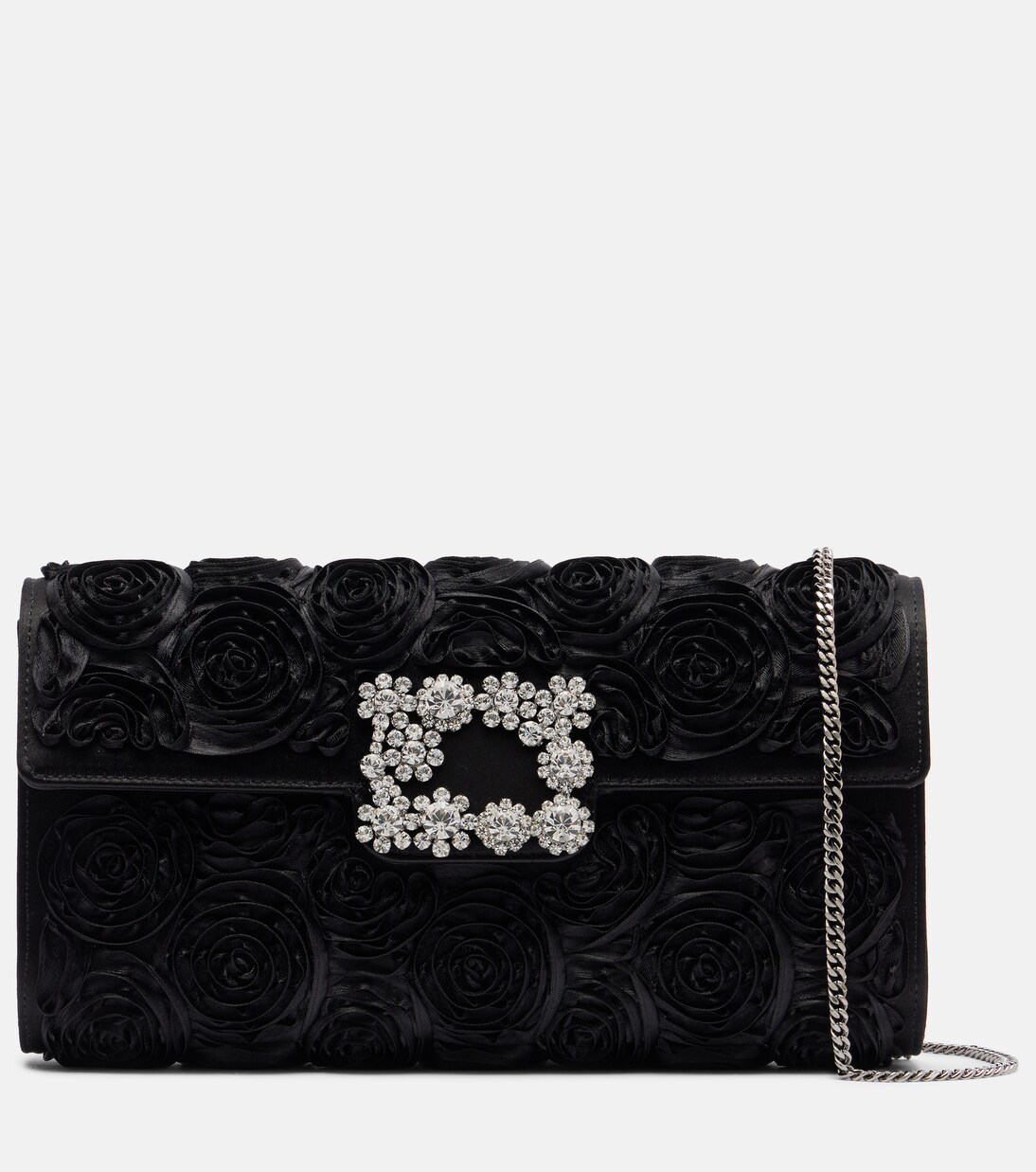 Embellished embellished satin clutch | Roger Vivier
