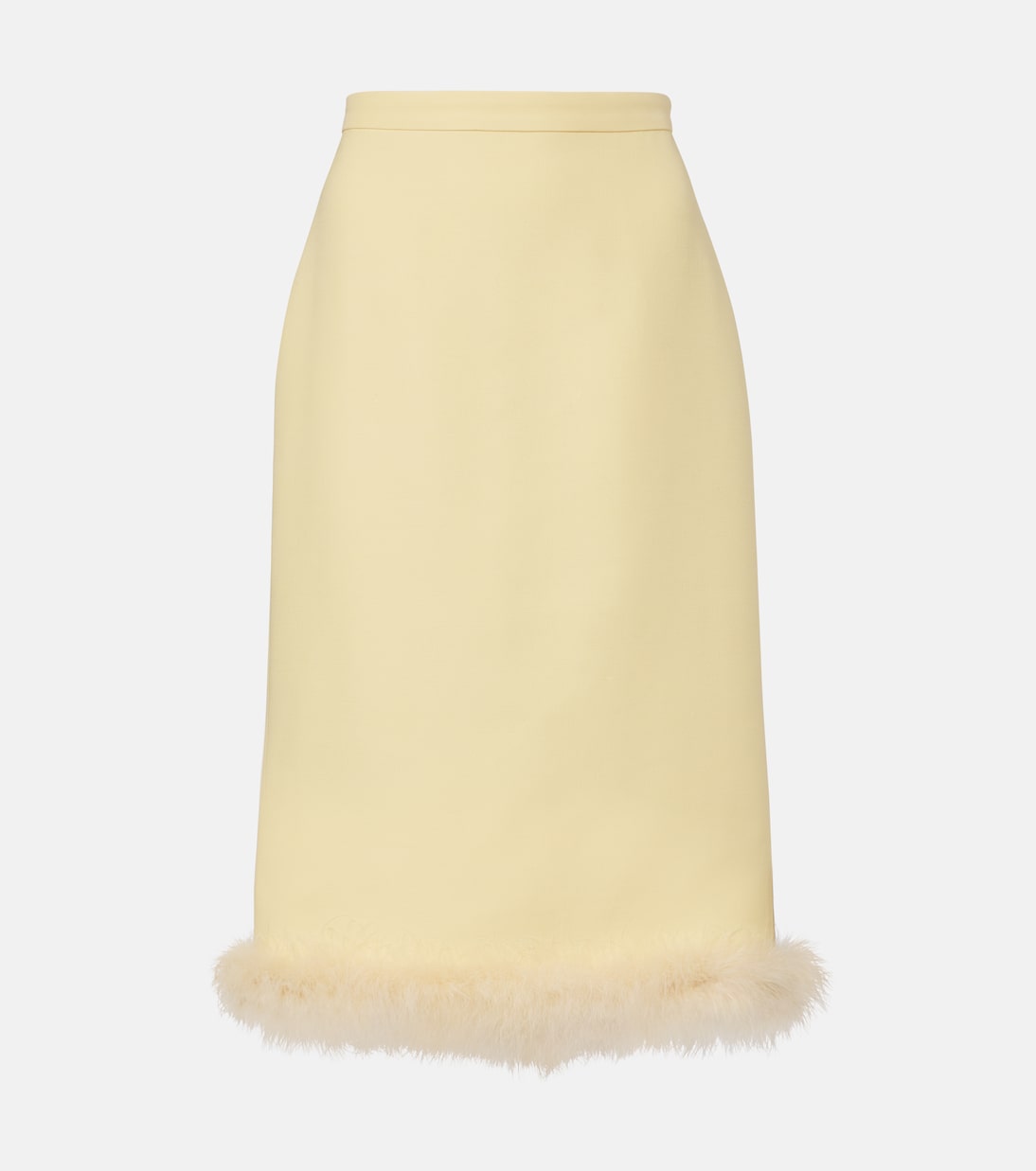 Crepe Couture feather-trimmed pencil skirt | Valentino