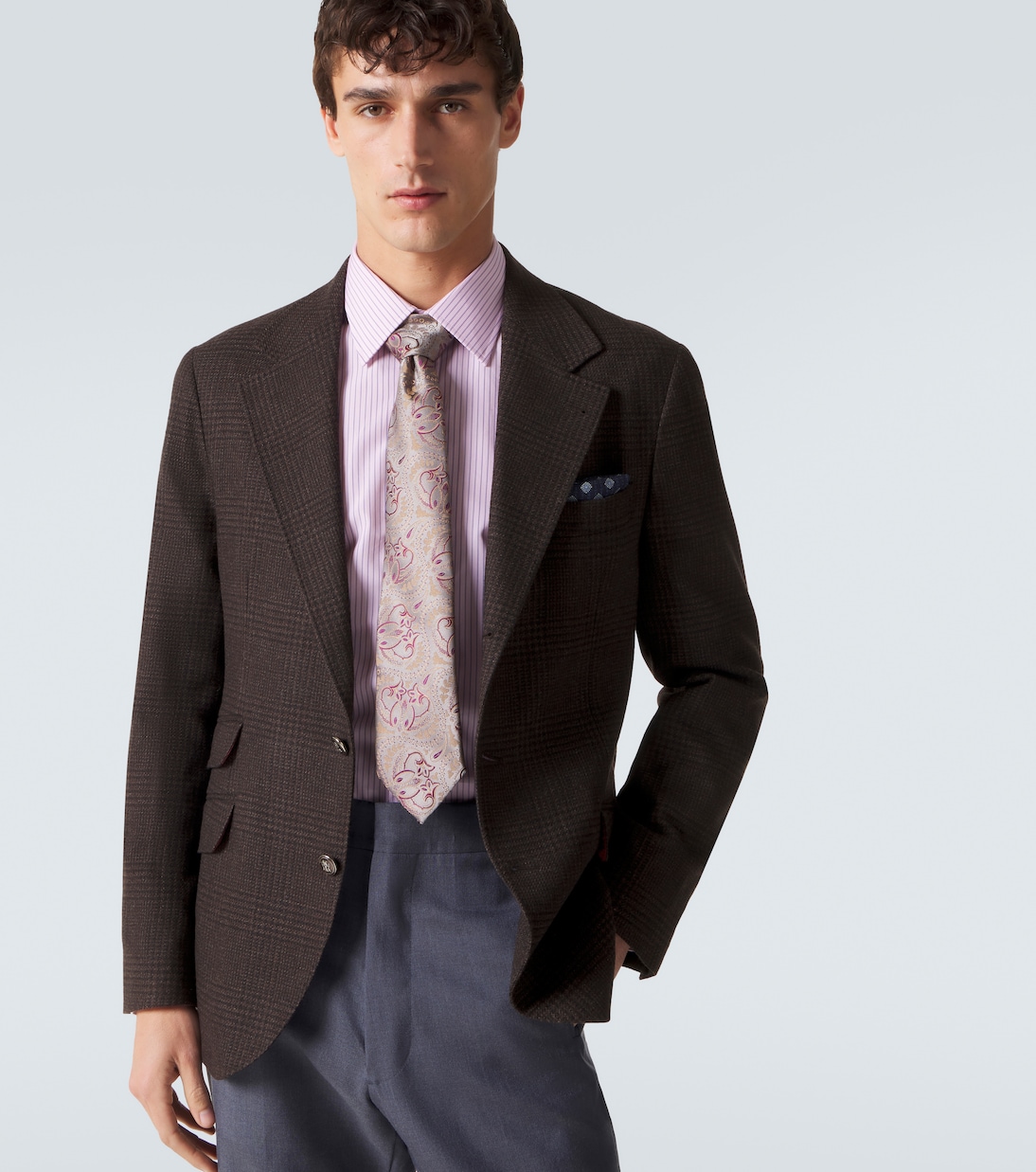 Paisley silk jacquard tie | Charvet