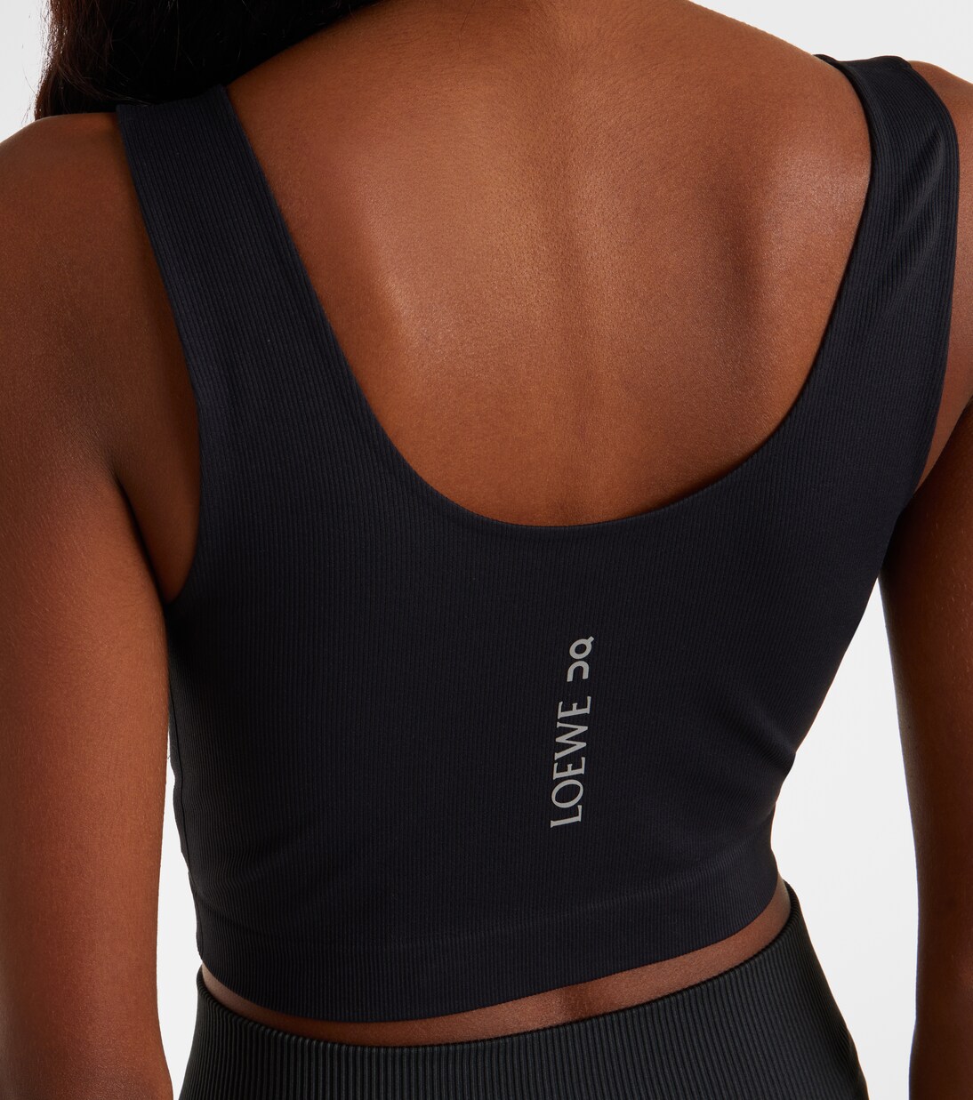 x On ribbed-knit sports bra | Loewe