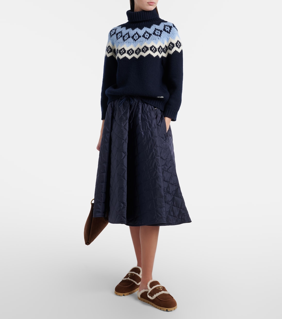 Slippers aus Veloursleder und Shearling | Prada