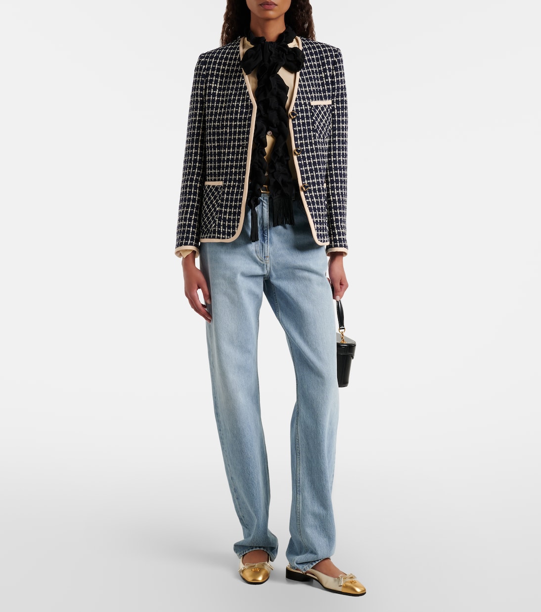 Valet Du Roi金属感皮革芭蕾舞平底鞋 | Valentino Garavani