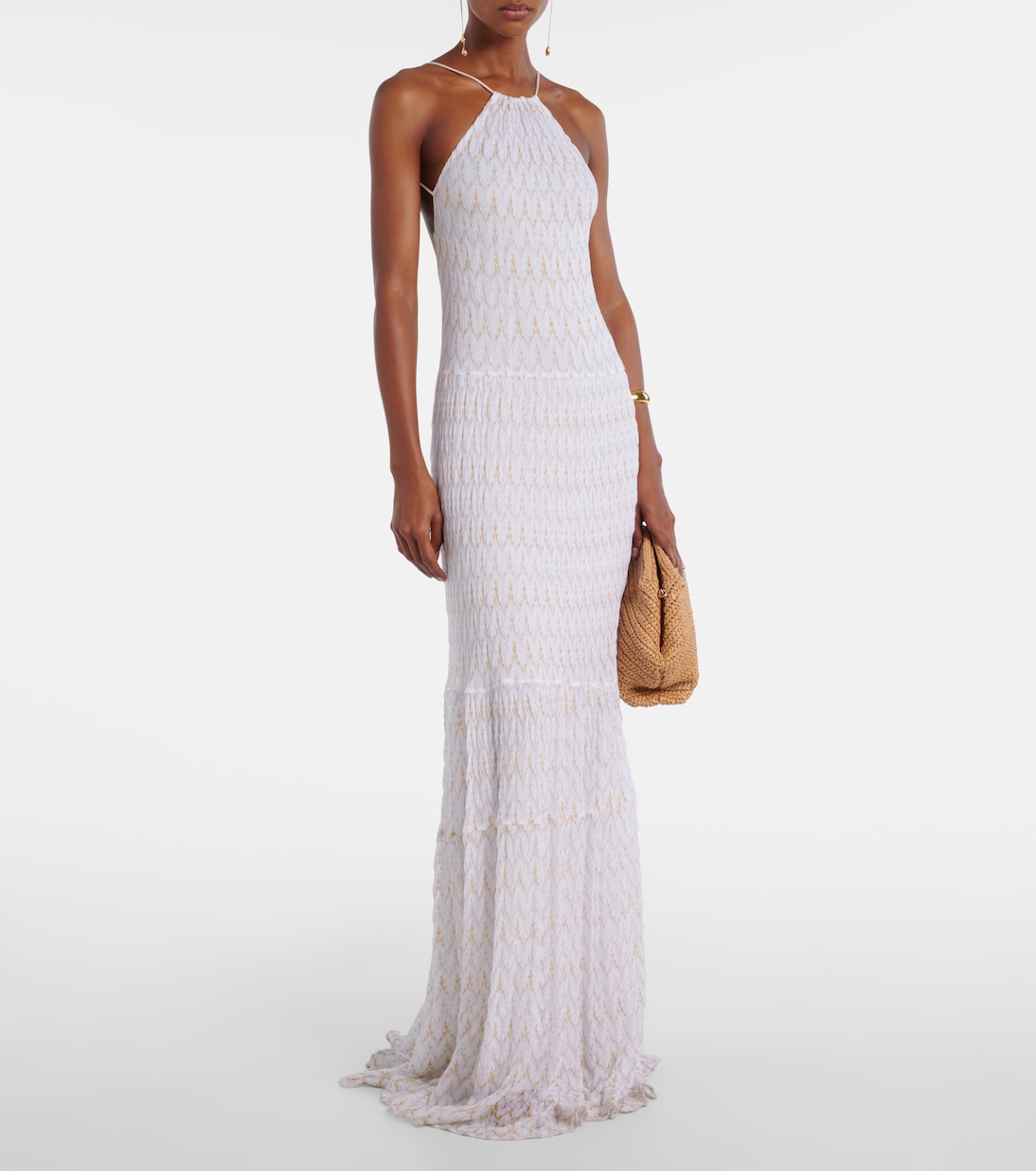 Halterneck open-back lamé gown | Missoni