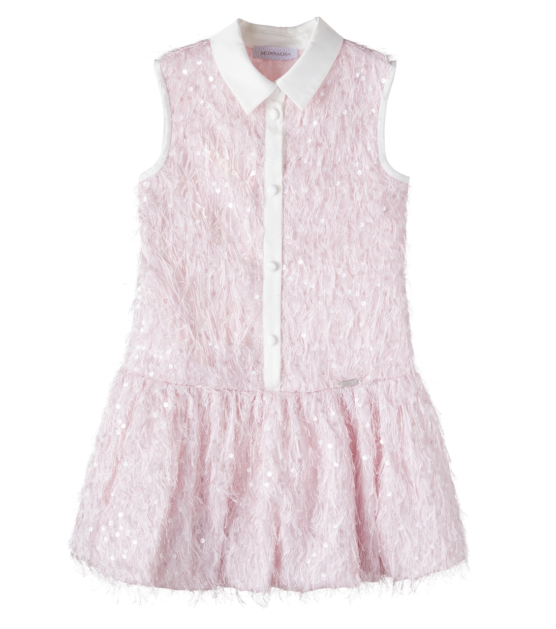 Fringed sequined shirt dress | Monnalisa