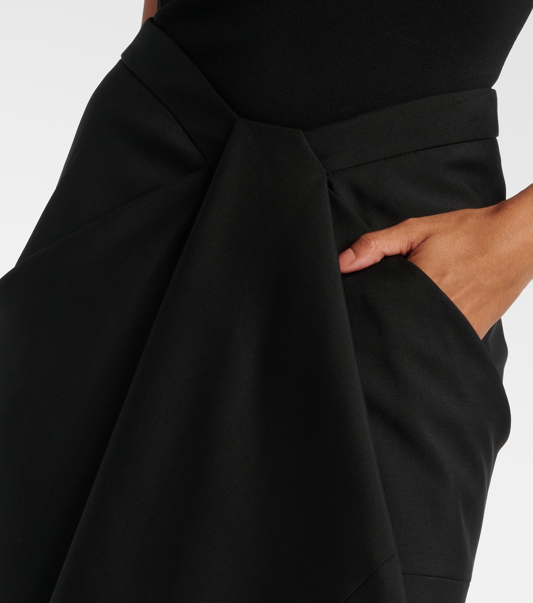 Draped wool and mohair midi skirt | Givenchy