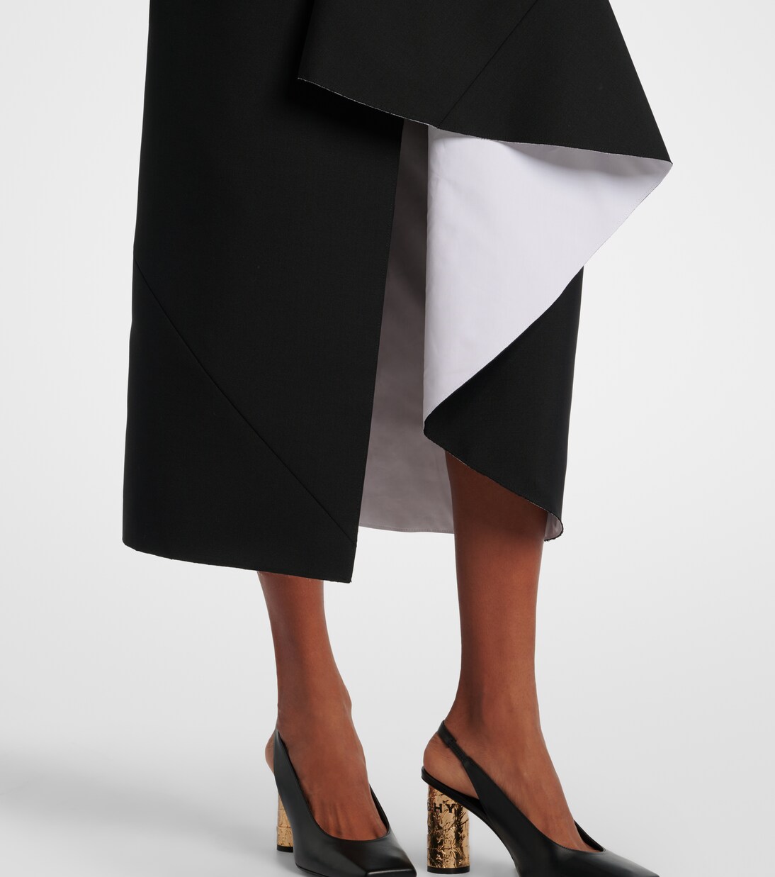Draped wool and mohair midi skirt | Givenchy