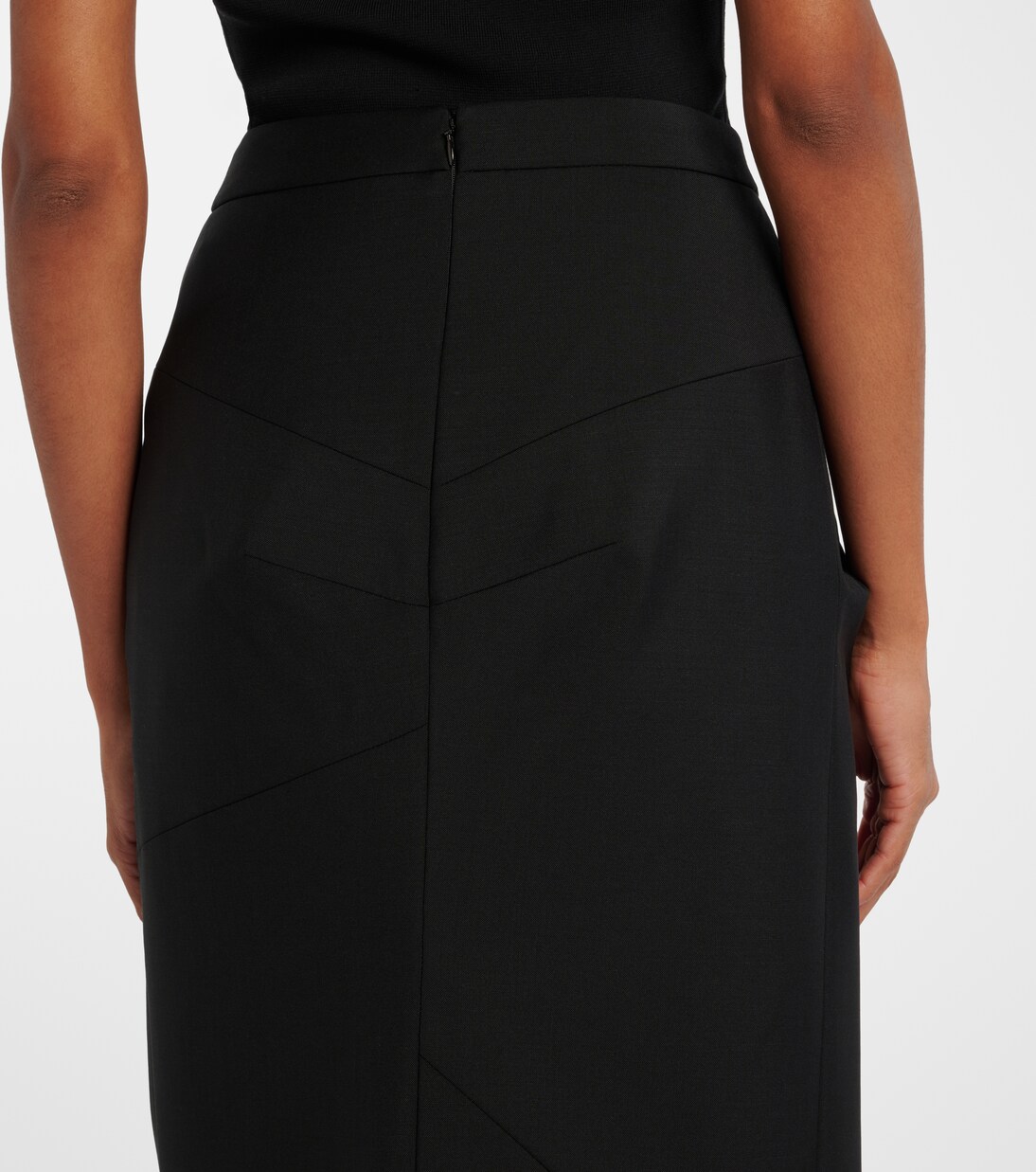 Draped wool and mohair midi skirt | Givenchy