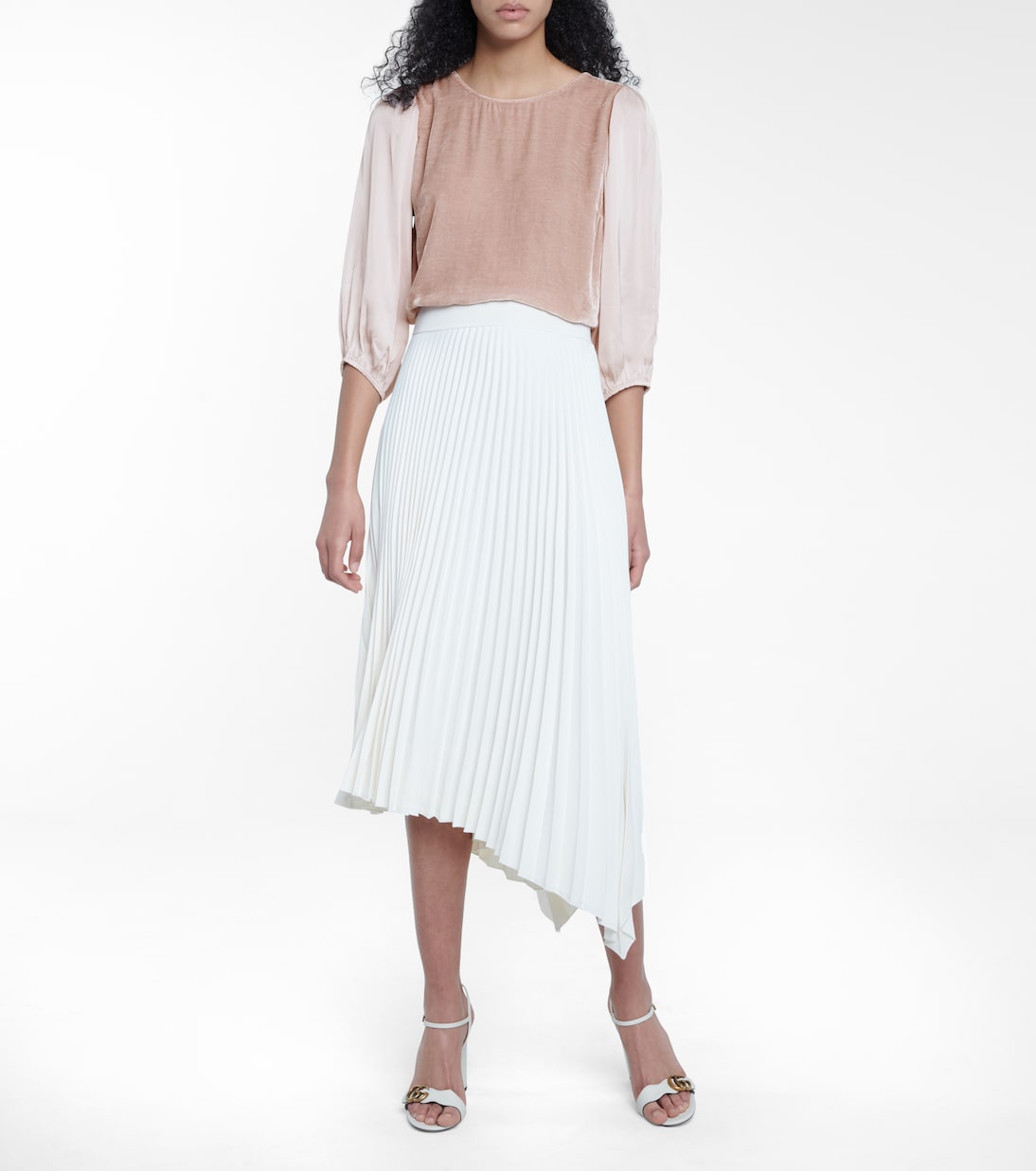 Elise velvet and silk blouse | Velvet