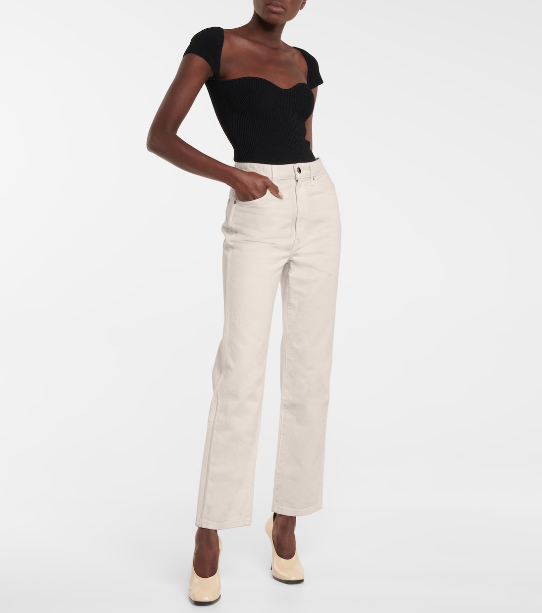 Abigail high-rise straight cropped jeans | Khaite