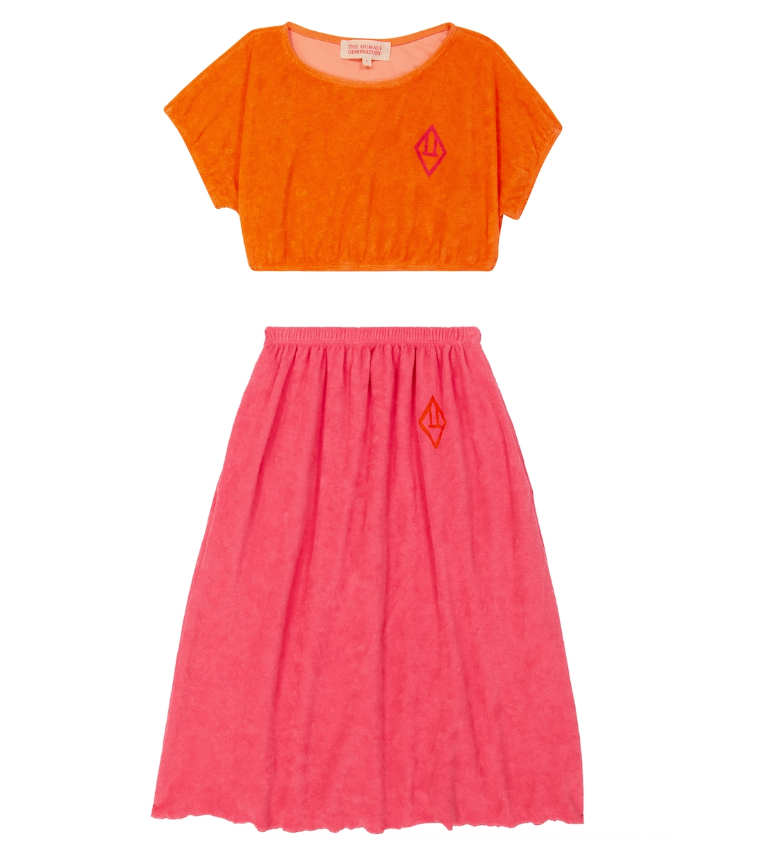 Cotton-blend terry top and skirt set | The Animals Observatory