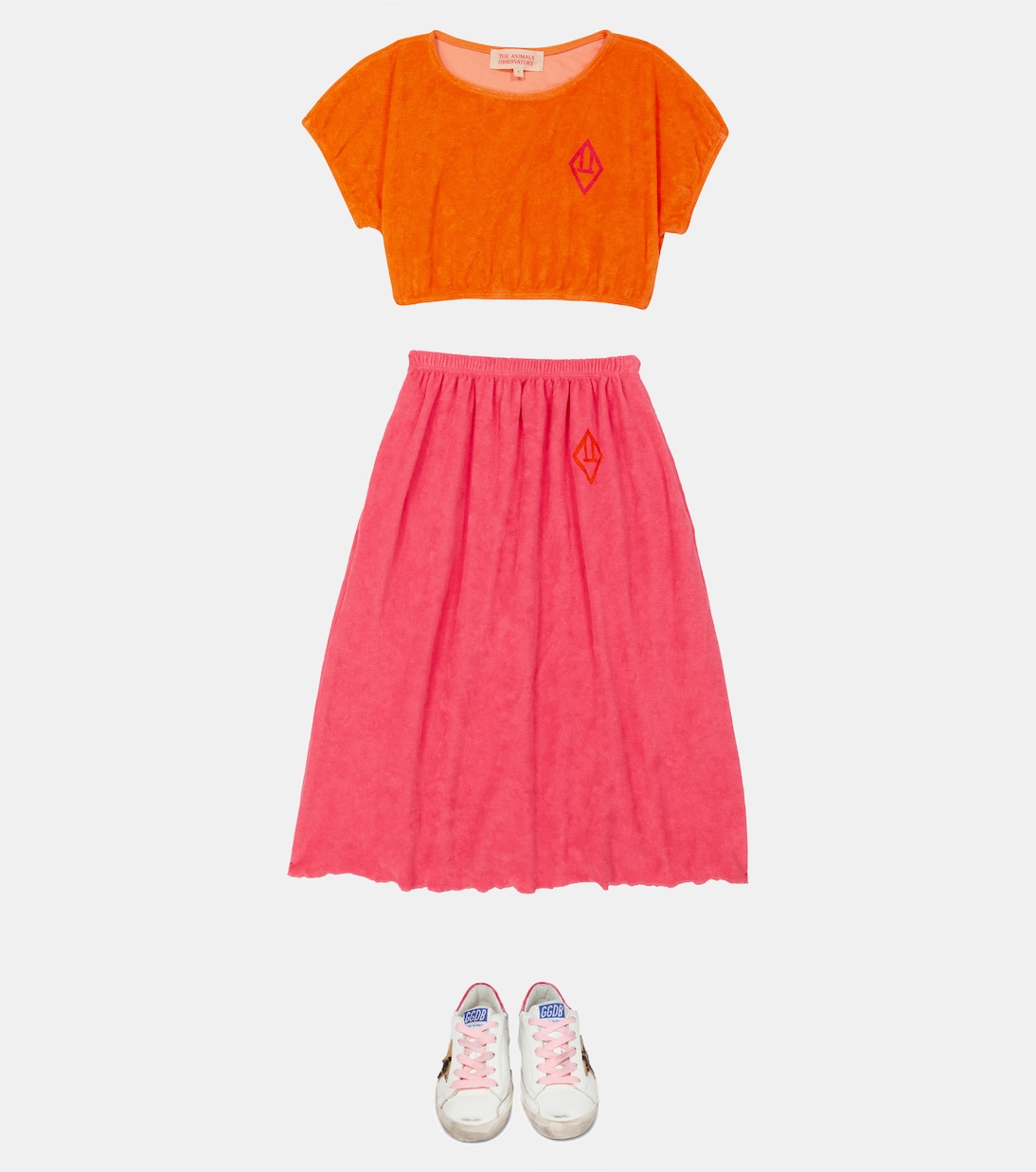 Cotton-blend terry top and skirt set | The Animals Observatory