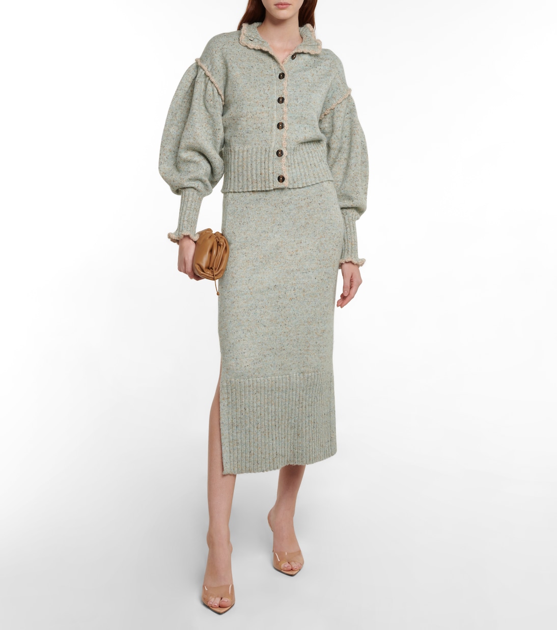 Falda midi Kaiya de punto de tiro alto | Ulla Johnson