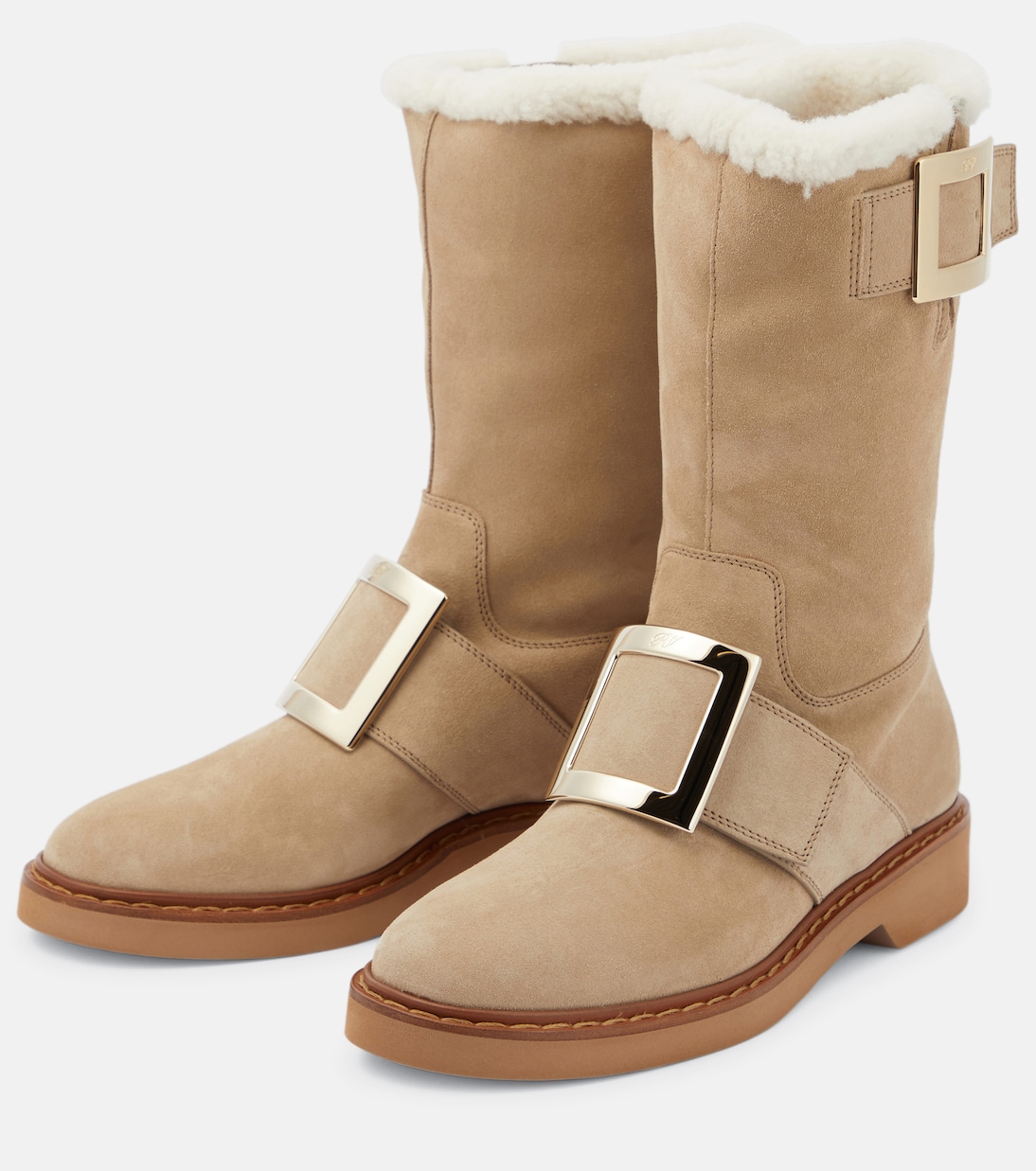 Viv' Rangers shearling-lined suede boots | Roger Vivier