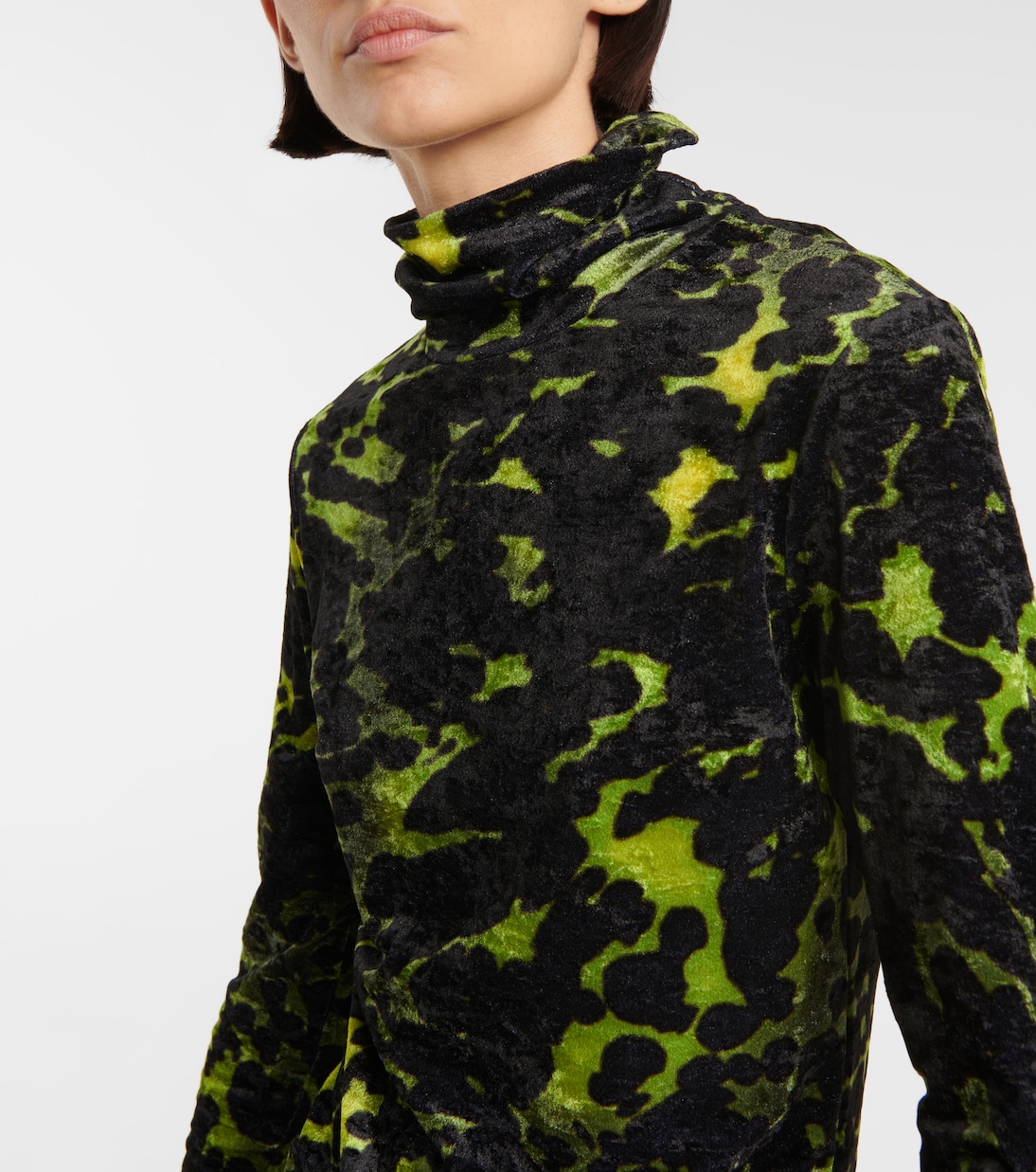 Printed stretch-velvet top | Dries Van Noten