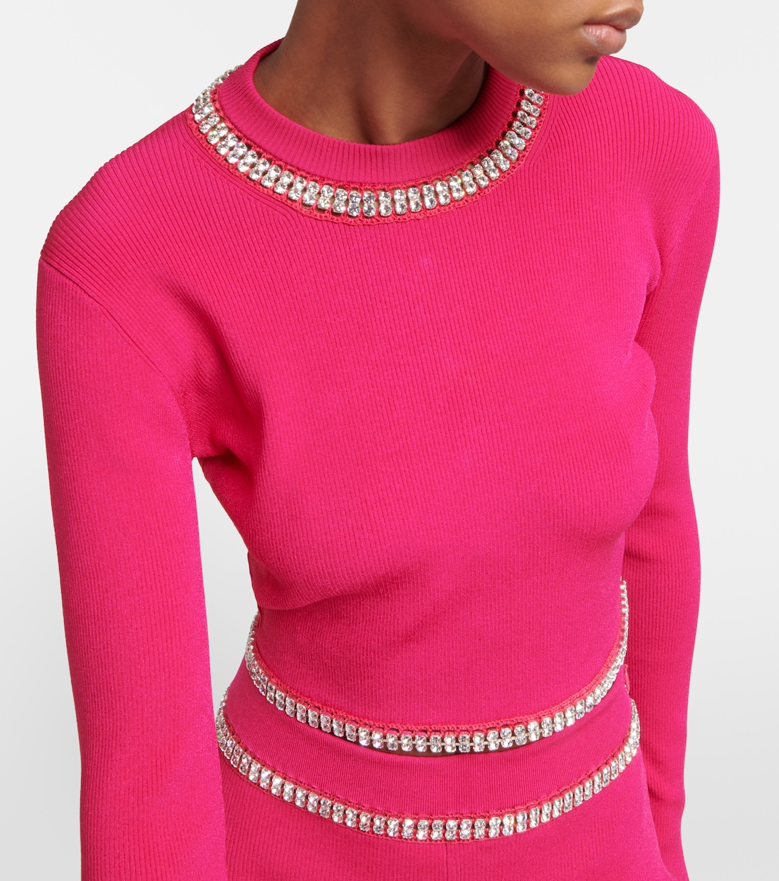 Embellished ribbed-knit top | Rabanne