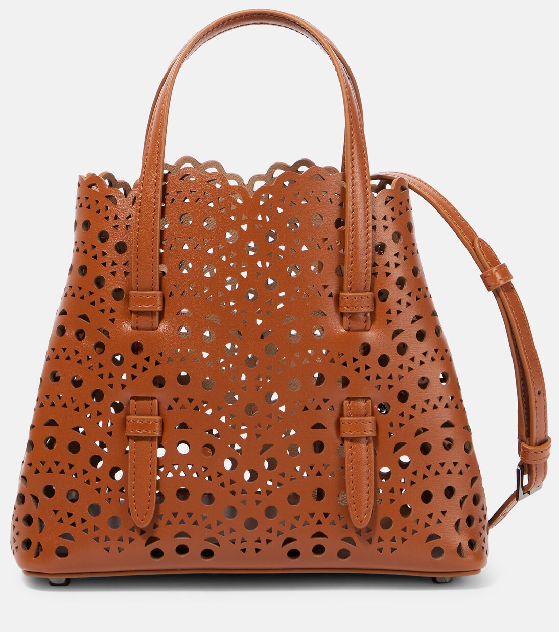 ALAIA☆MINA 20 2WAY トートバッグ BROWN Mina 20 Mini leather tote in brown - Alaia | Mytheresa
