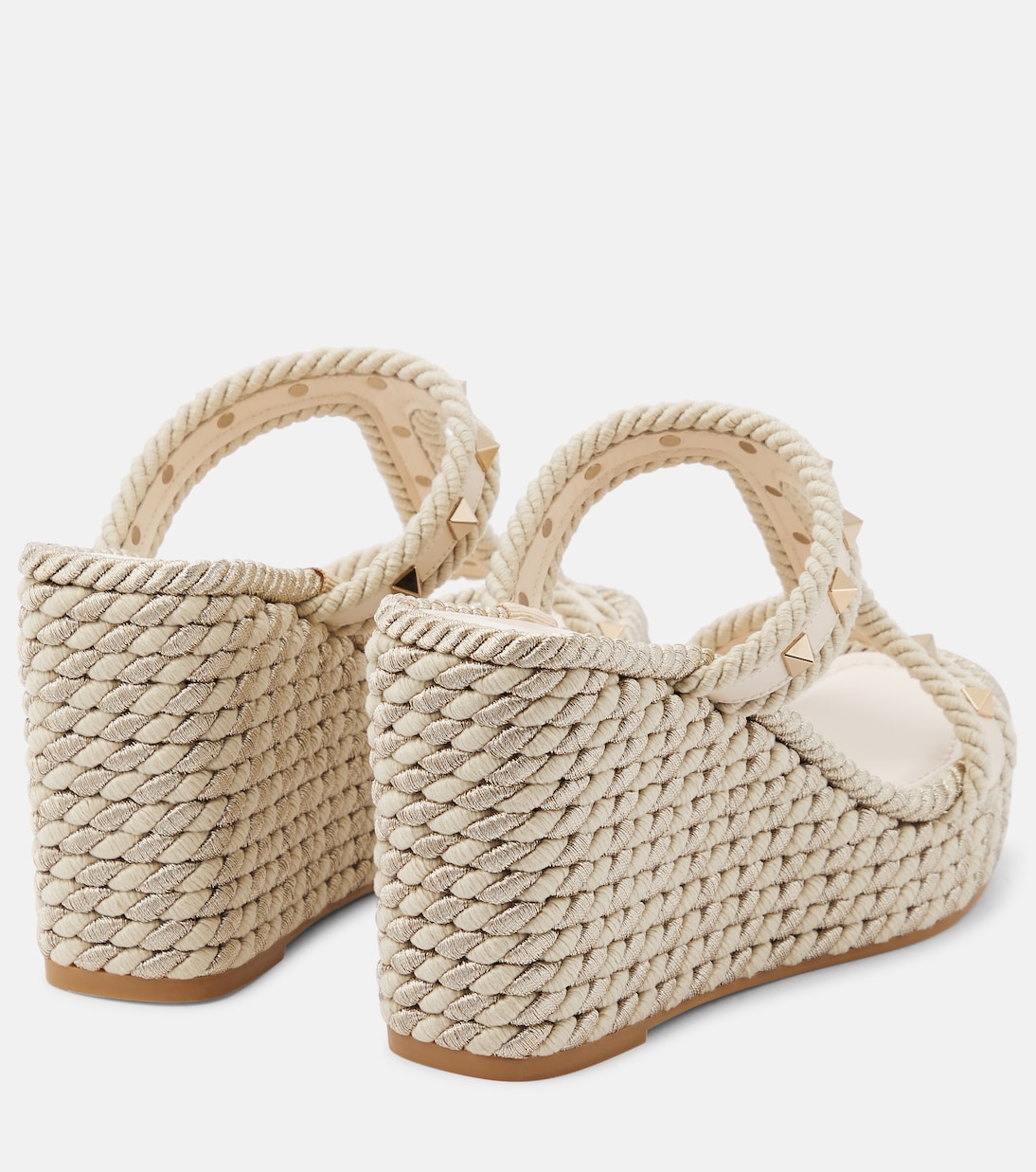 Sandalias Rockstud de piel con cuña | Valentino Garavani