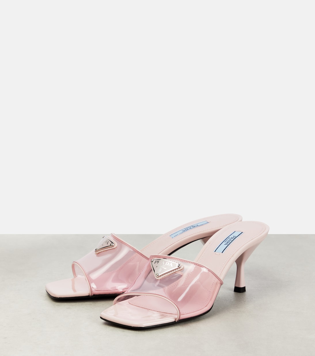 Leather-trimmed PVC mules | Prada