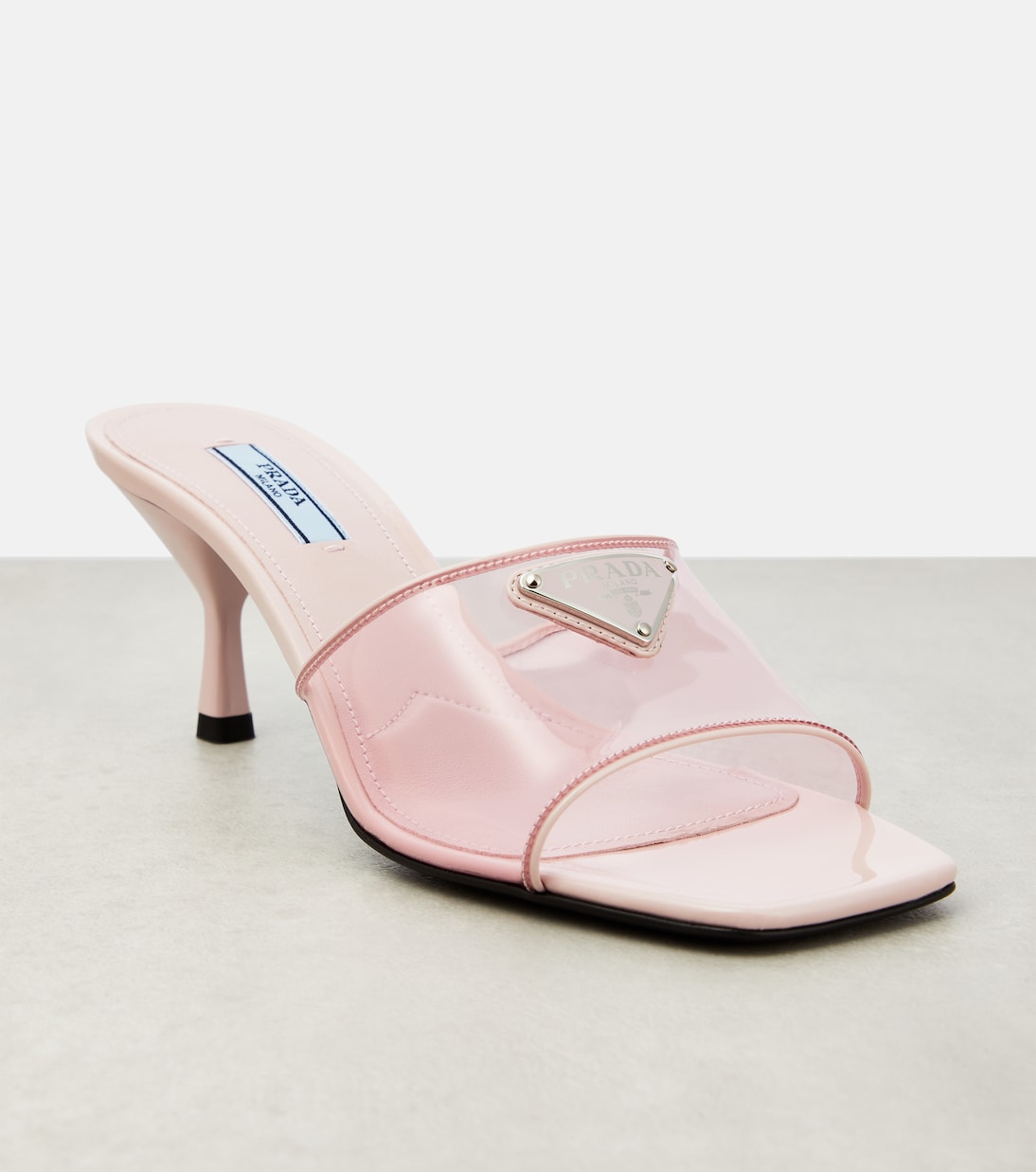 Leather-trimmed PVC mules | Prada