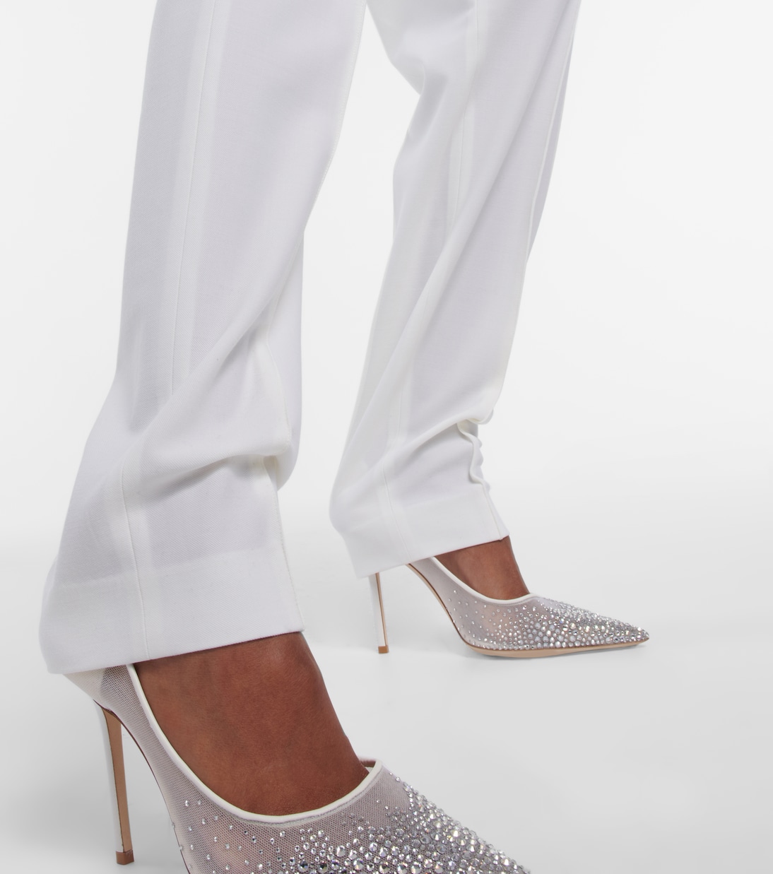Bridal slim wool-blend pants | Nensi Dojaka