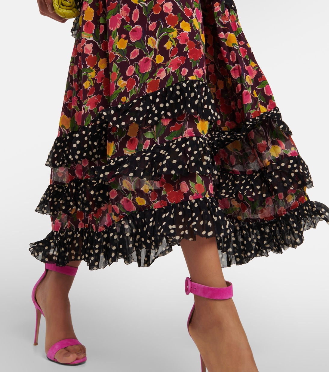 Vestido midi Shireen de seda floral | Rixo