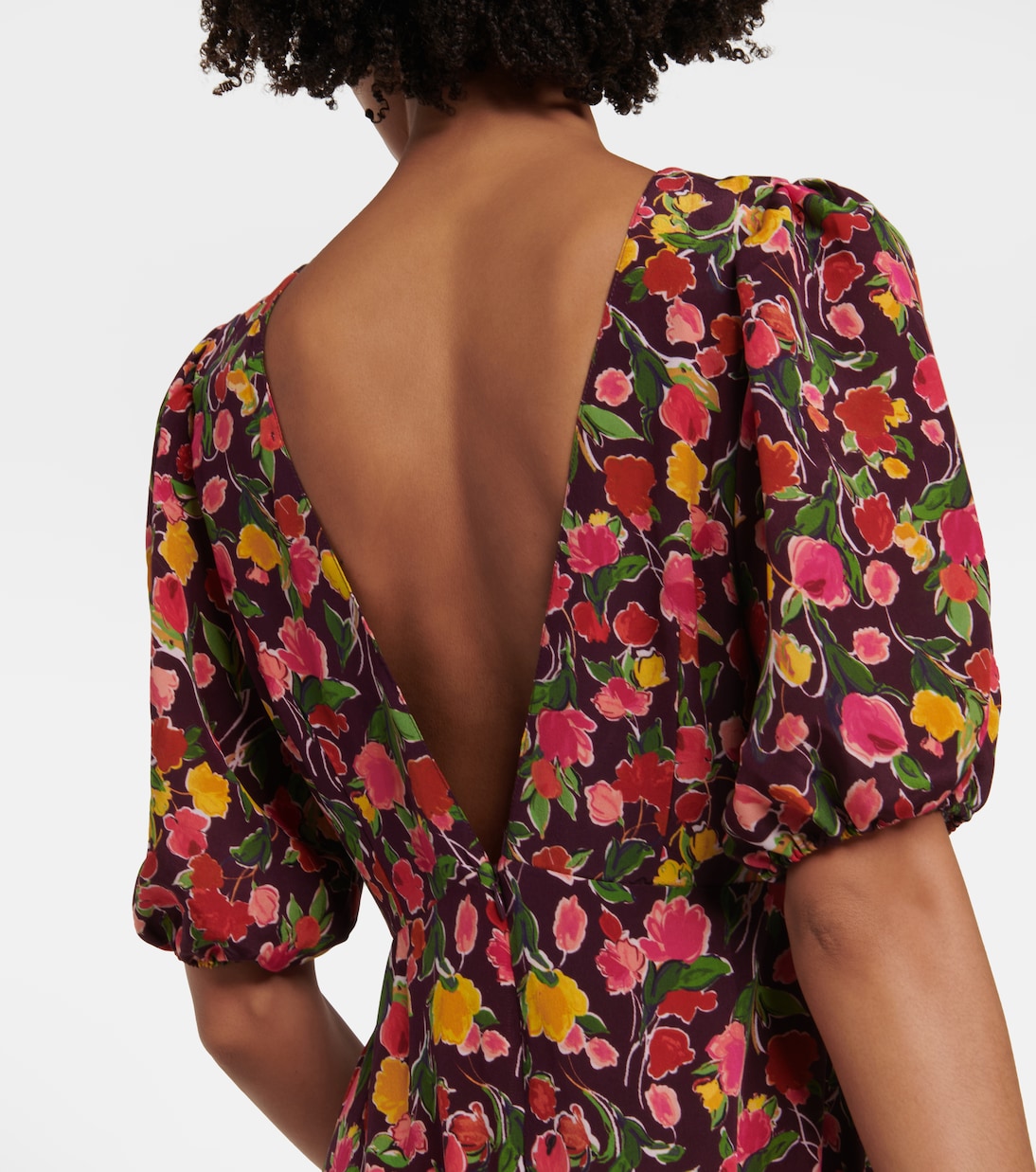 Vestido midi Shireen de seda floral | Rixo