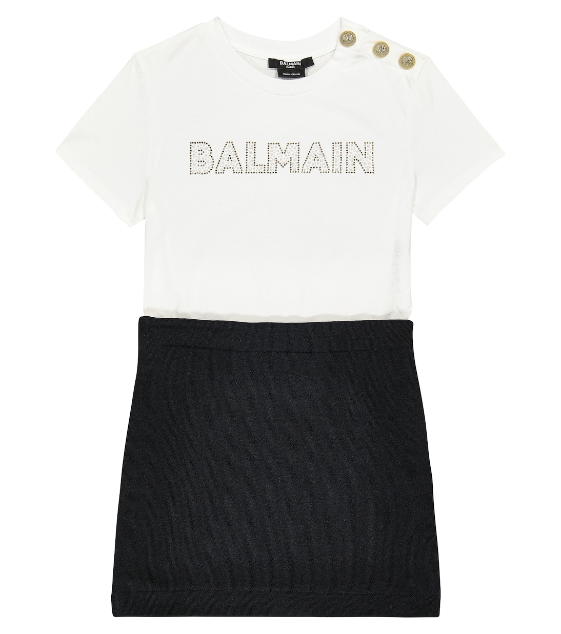 Abito in jersey di cotone con logo | Balmain Kids