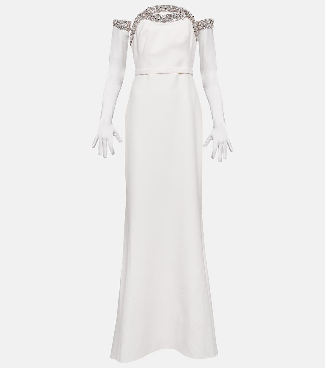 Bridal Verzierte Robe aus Crêpe | Safiyaa