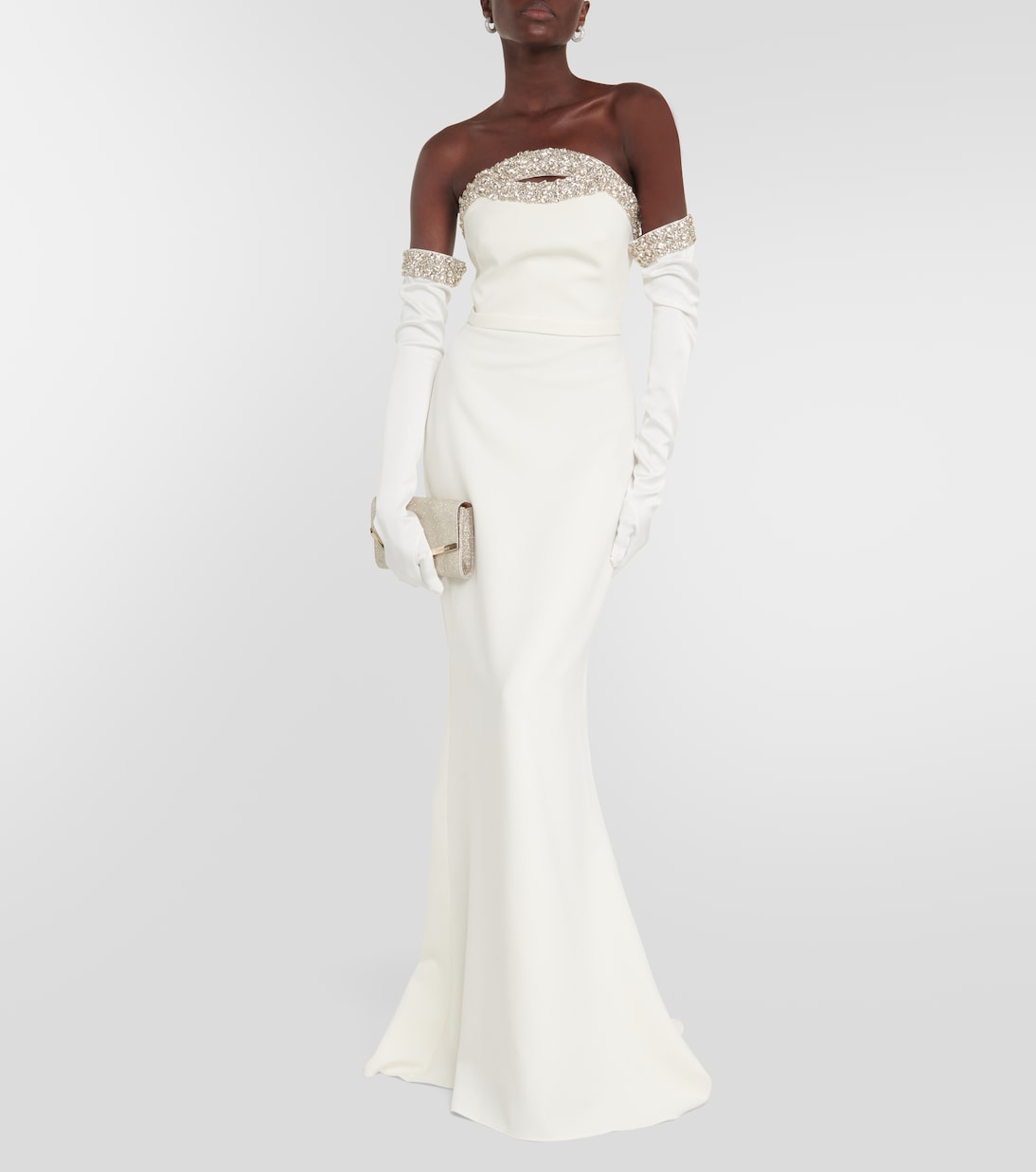 Bridal Verzierte Robe aus Crêpe | Safiyaa