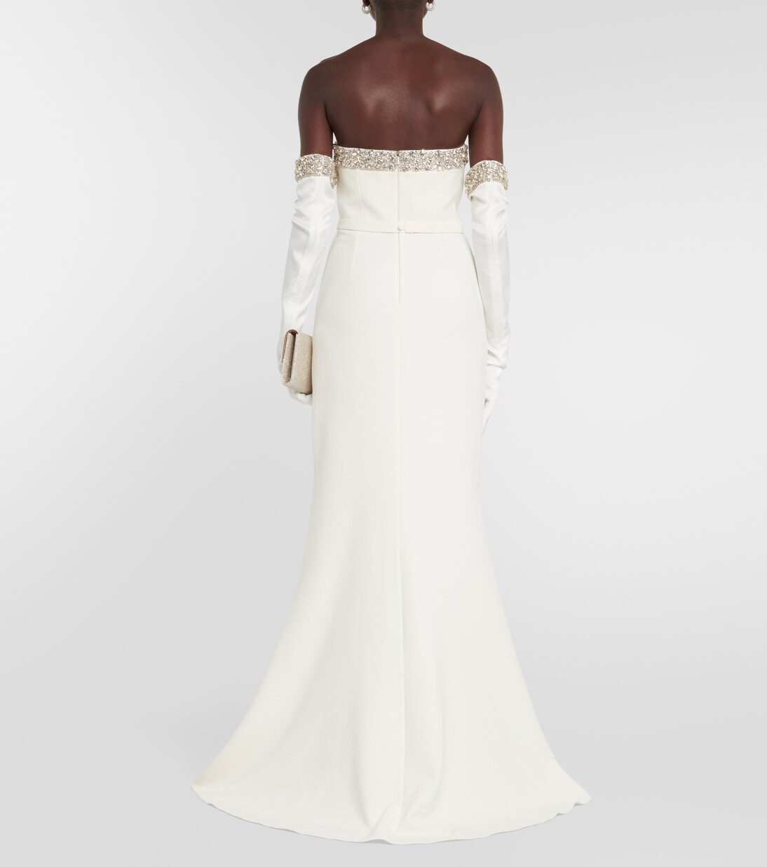 Bridal Verzierte Robe aus Crêpe | Safiyaa