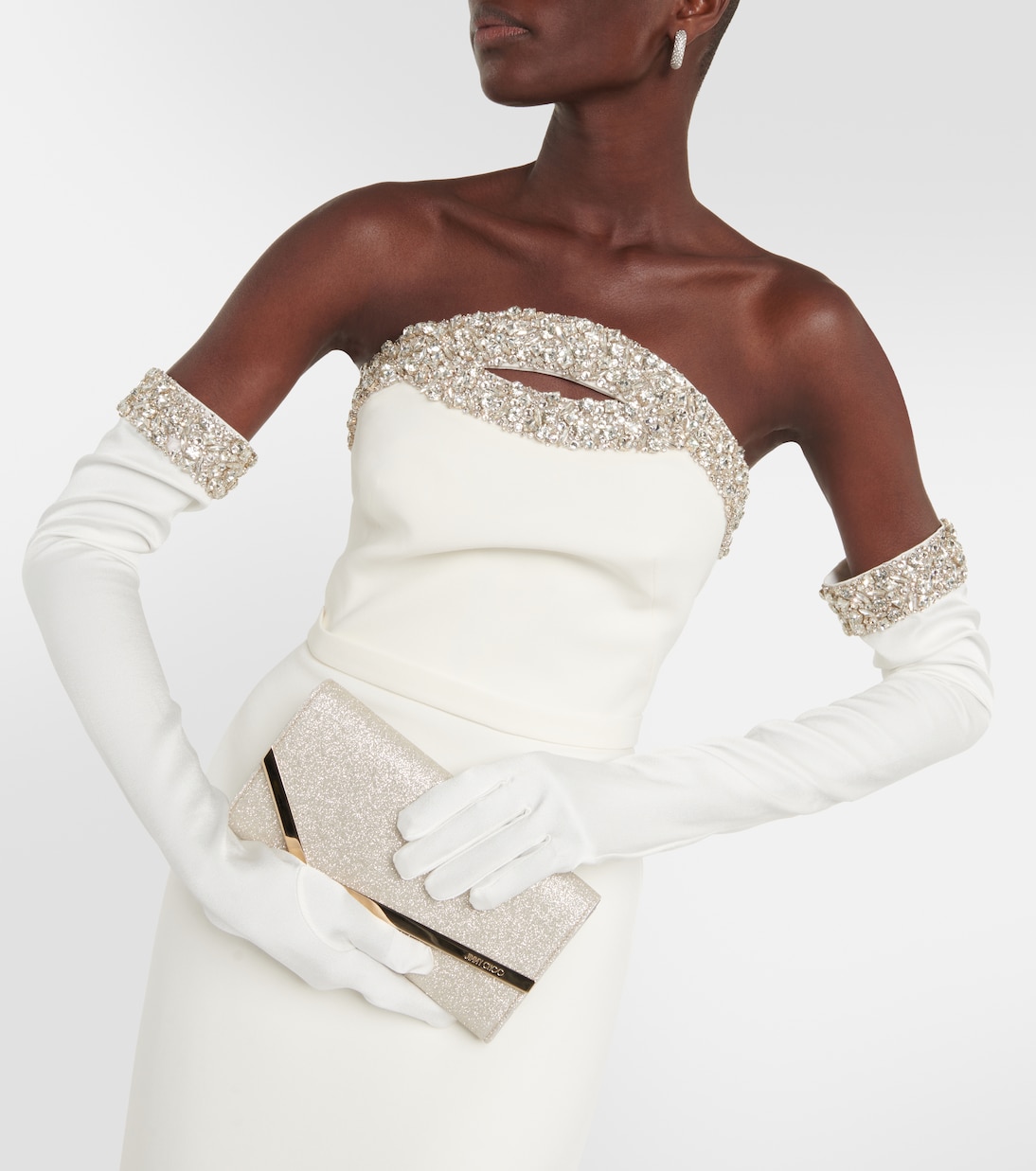 Bridal Verzierte Robe aus Crêpe | Safiyaa