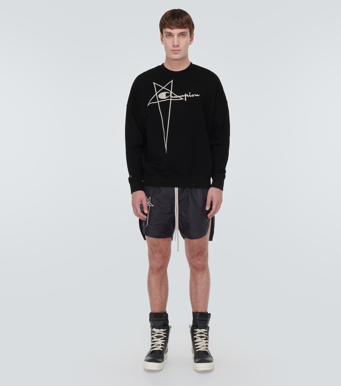 x Champion® sudadera de algodón bordada | Rick Owens