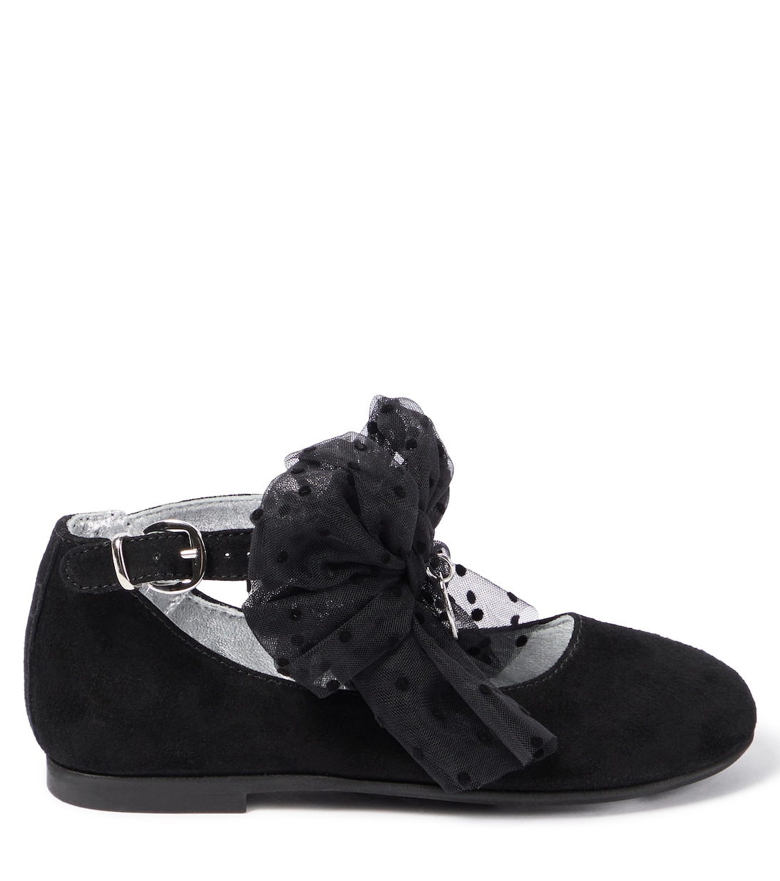 Ballerine in suede con fiocco | Monnalisa