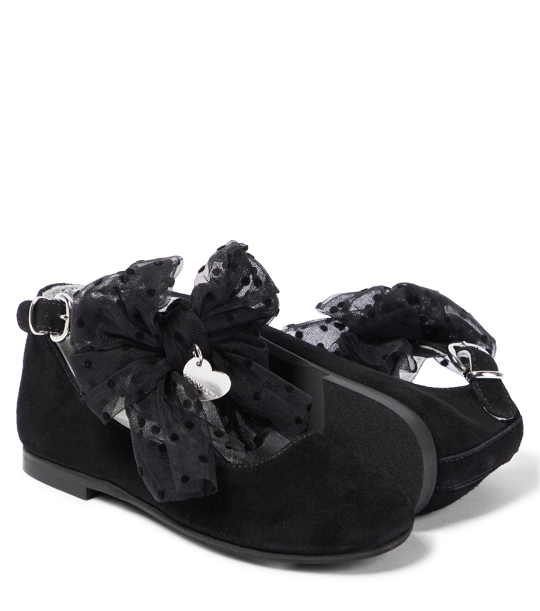 Ballerine in suede con fiocco | Monnalisa
