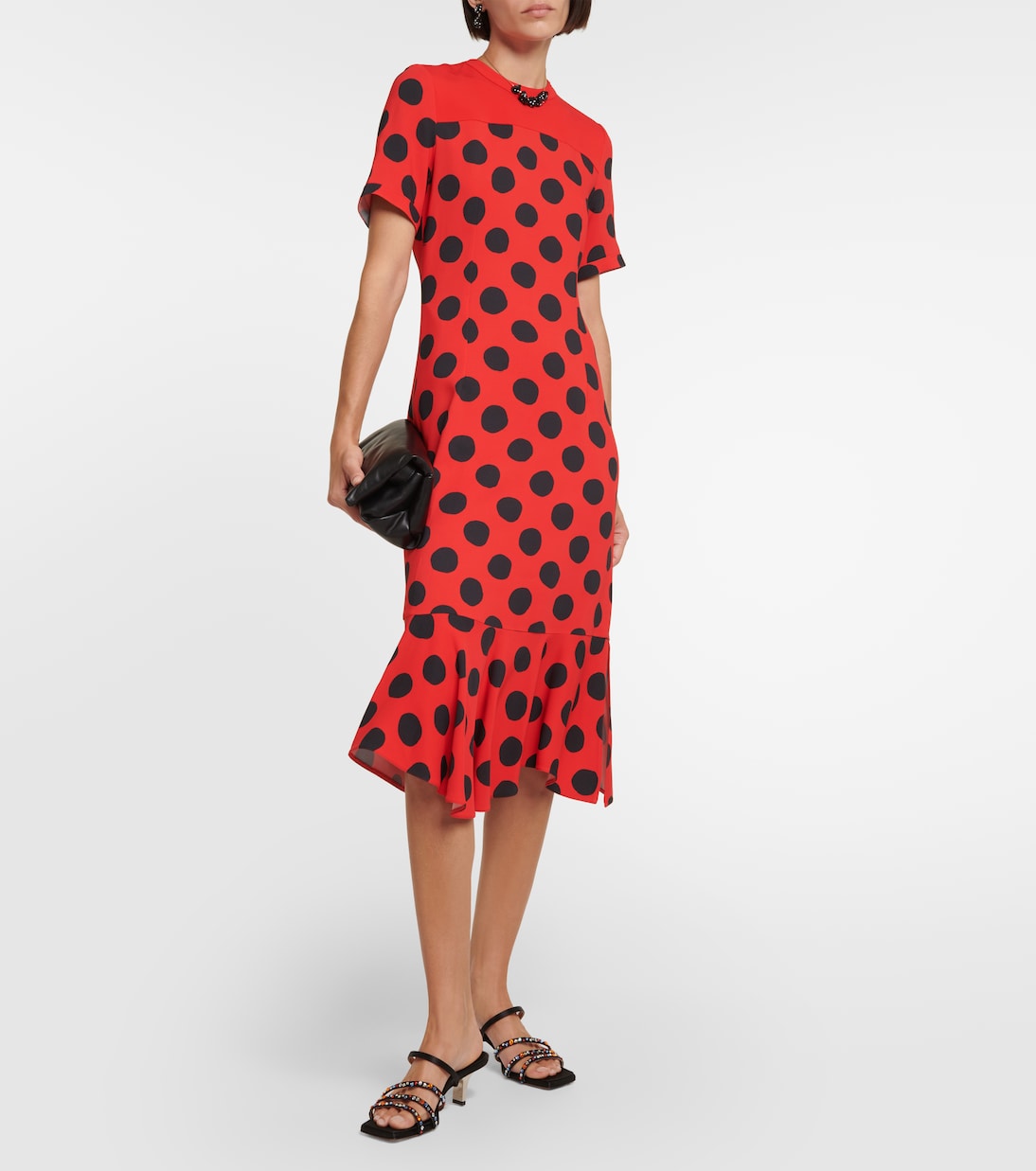 Polka dot cady midi dress | Marni