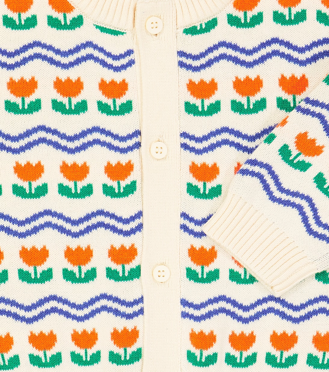 Baby - Cardigan Flower in cotone e lana | Tinycottons