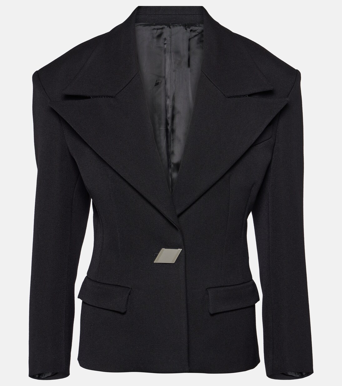 Glen wool-blend blazer in black - The Attico | Mytheresa