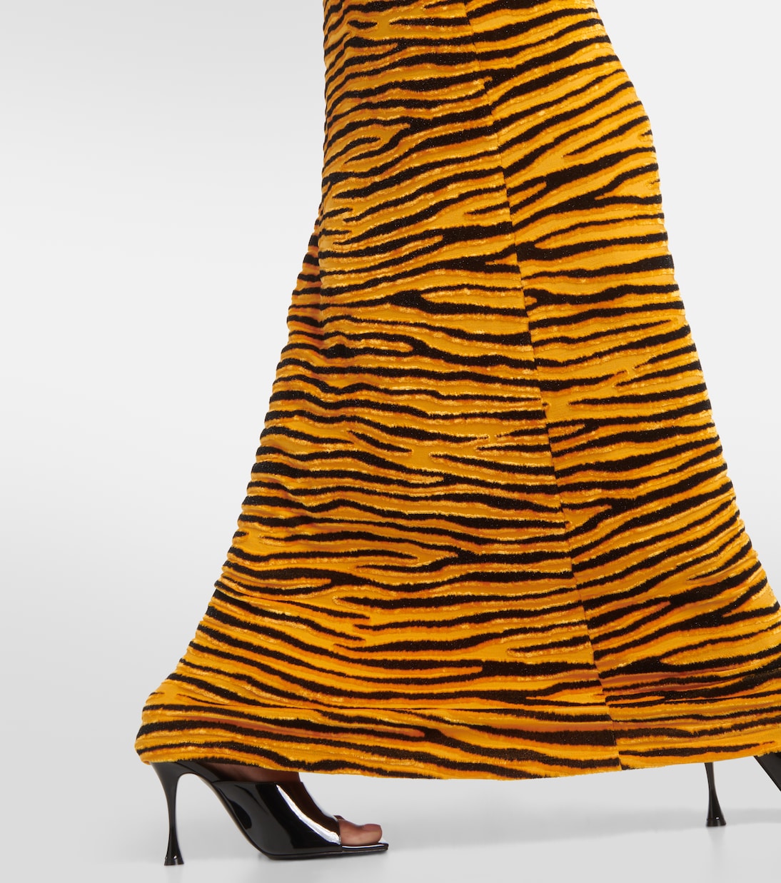 Tiger-print velvet maxi dress | Rabanne