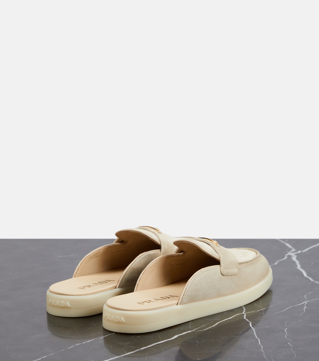 Slippers de ante con logo | Prada
