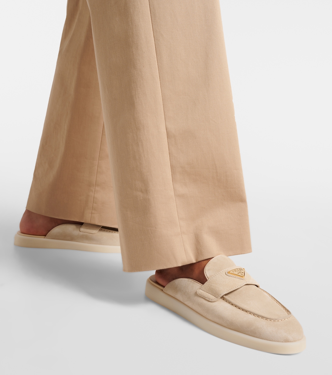 Slippers de ante con logo | Prada