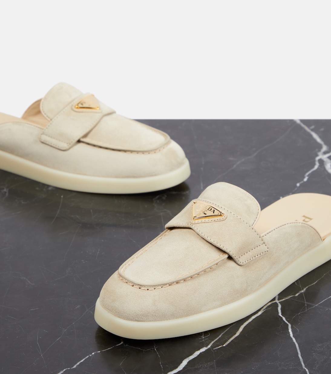 Slippers de ante con logo | Prada