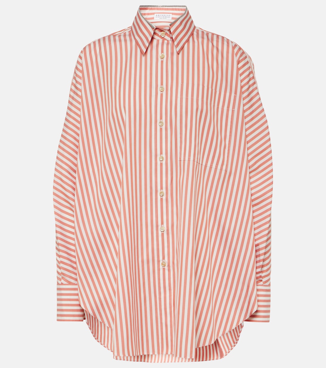 Oversize-Hemd aus Baumwolle und Seide | Brunello Cucinelli