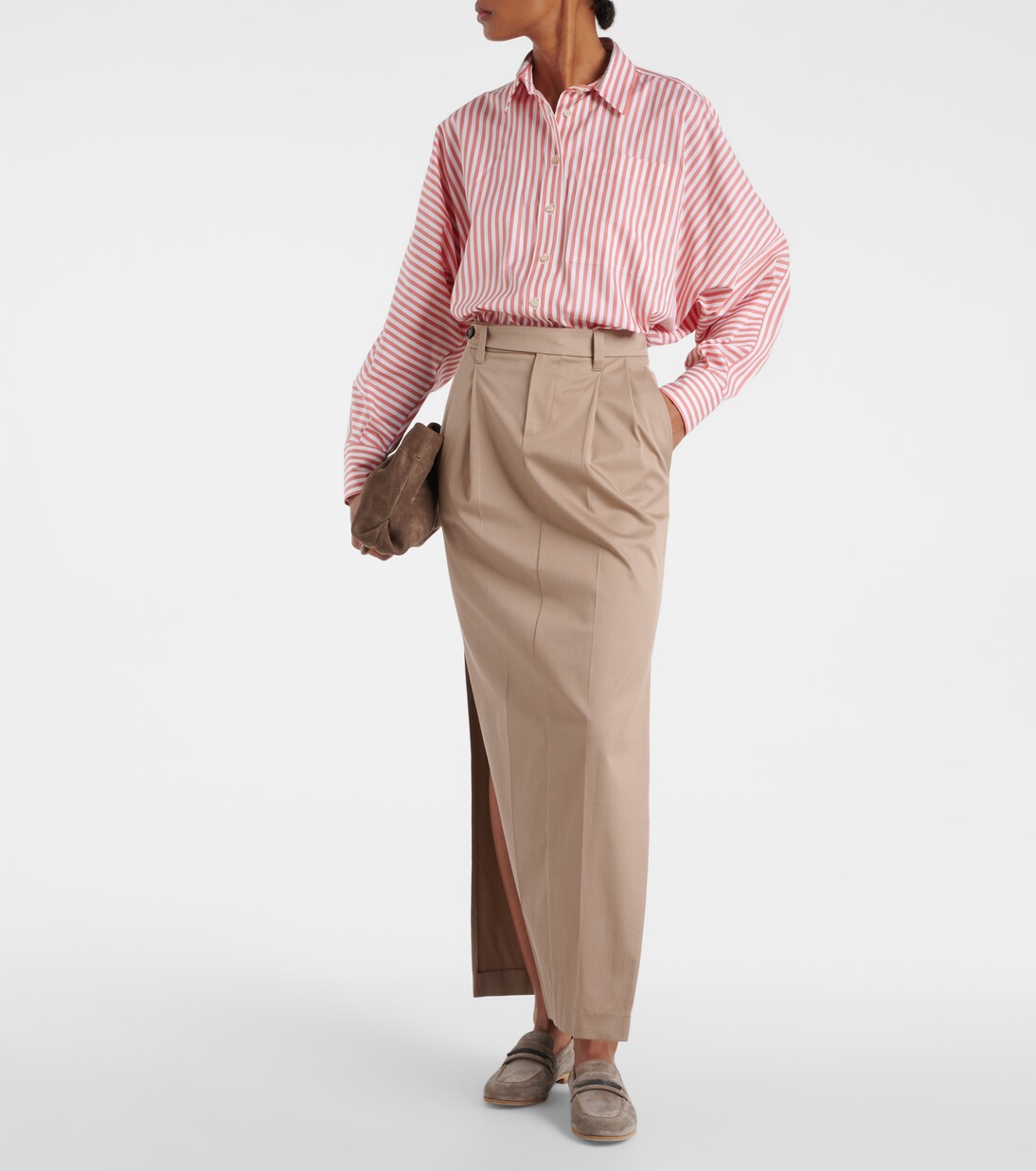 Oversize-Hemd aus Baumwolle und Seide | Brunello Cucinelli