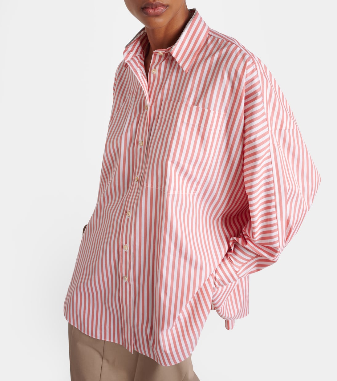 Oversize-Hemd aus Baumwolle und Seide | Brunello Cucinelli