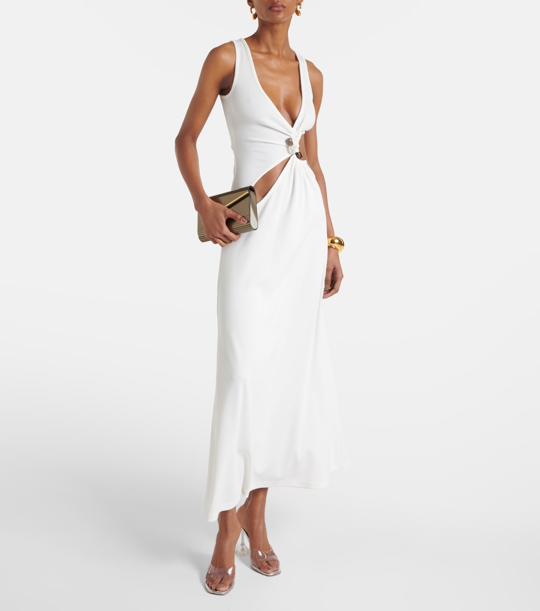 Stone Cavern ribbed-knit cutout maxi dress | Christopher Esber