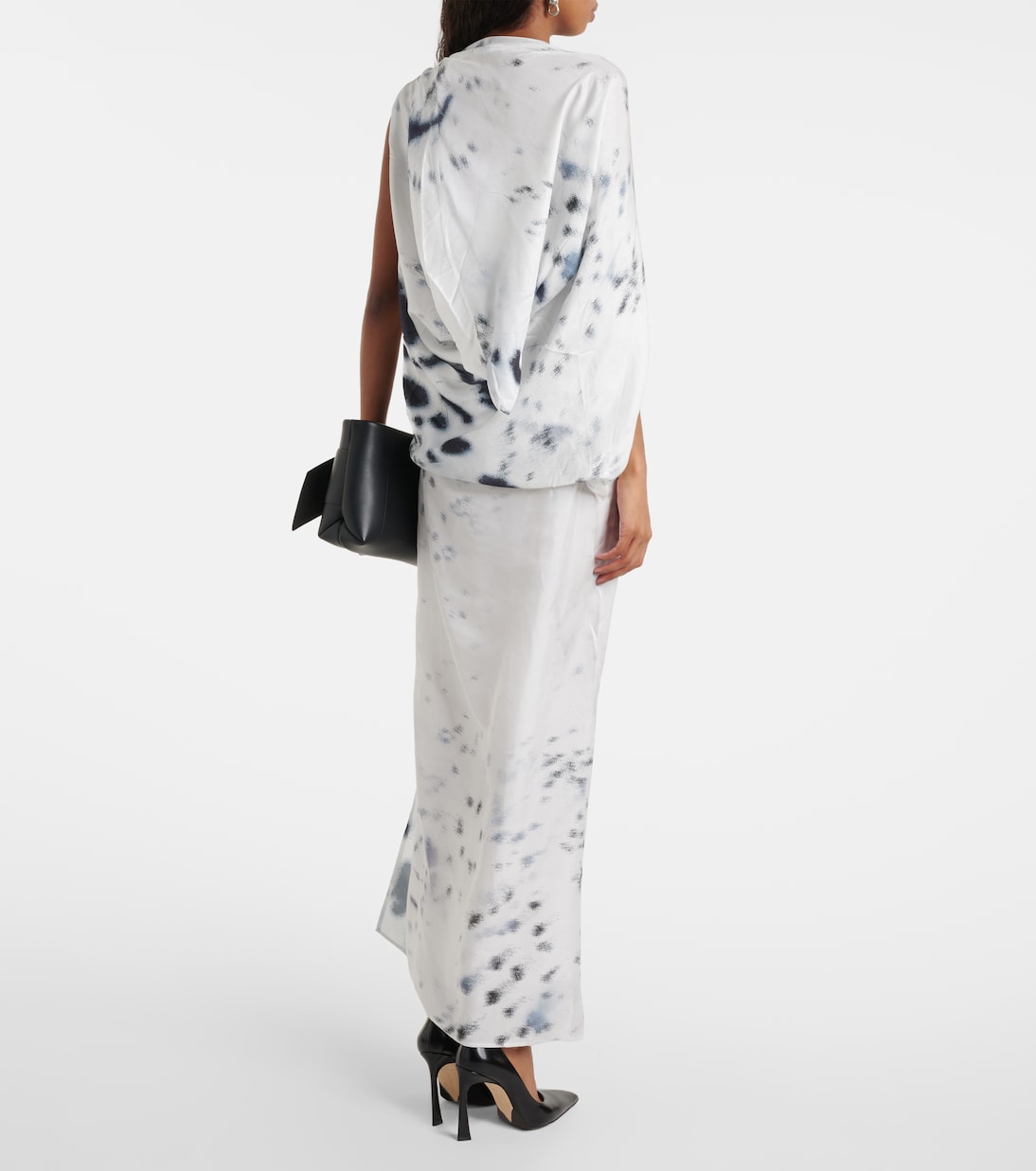 Abito midi in raso con stampa | Jacques Wei
